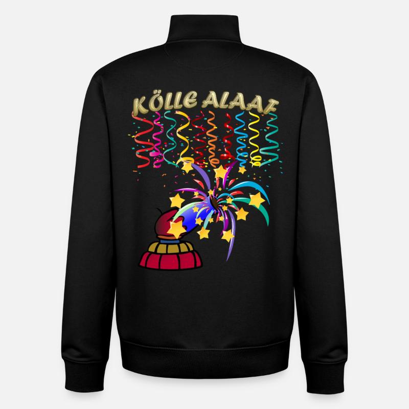 Feux d’artifice Alaaf de Cologne - Sweat zippé unisexe en coton bio Stanley/Stella - noir