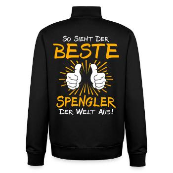 Spengler Geschenkidee - Unisex Organic Zip Sweatshirt von Stanley/Stella - Schwarz - Hinten - AI Model Male 185 light (185cm)