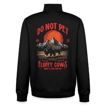 Les bisons vintage ne caressent pas les vaches duveteuses Bizons drôles - Sweat zippé unisexe en coton bio Stanley/Stella - noir - Dos - AI Model Male 185 light (185cm)