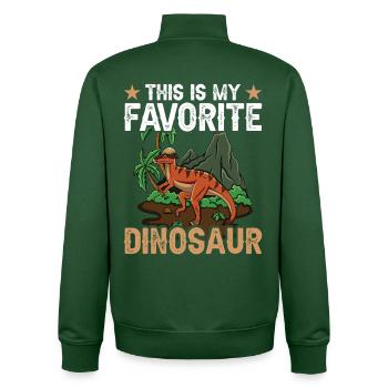  Pachycephalosaurus Dinosaur Plush Paleontology - Unisex Organic Zip Sweatshirt by Stanley/Stella - bottle green - Back - AI Model Male 185 dark (185cm)