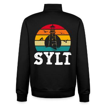Vacances à la mer du Nord SYLT ÎLE DE LA MER DU NORD Fun - Sweat zippé unisexe en coton bio Stanley/Stella - noir - Dos - AI Model Male 185 light (185cm)