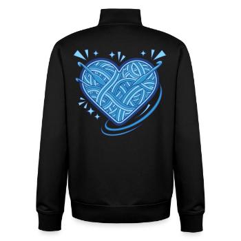 Funny Crochet Heart Yarn Lovers Crochet Hook - Unisex Organic Zip Sweatshirt by Stanley/Stella - black - Back - AI Model Male 185 light (185cm)