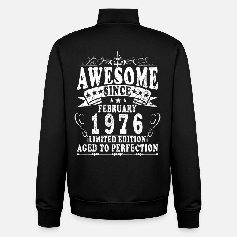 50e anniversaire février 1976 Millésime - Sweat zippé unisexe en coton bio Stanley/Stella - noir