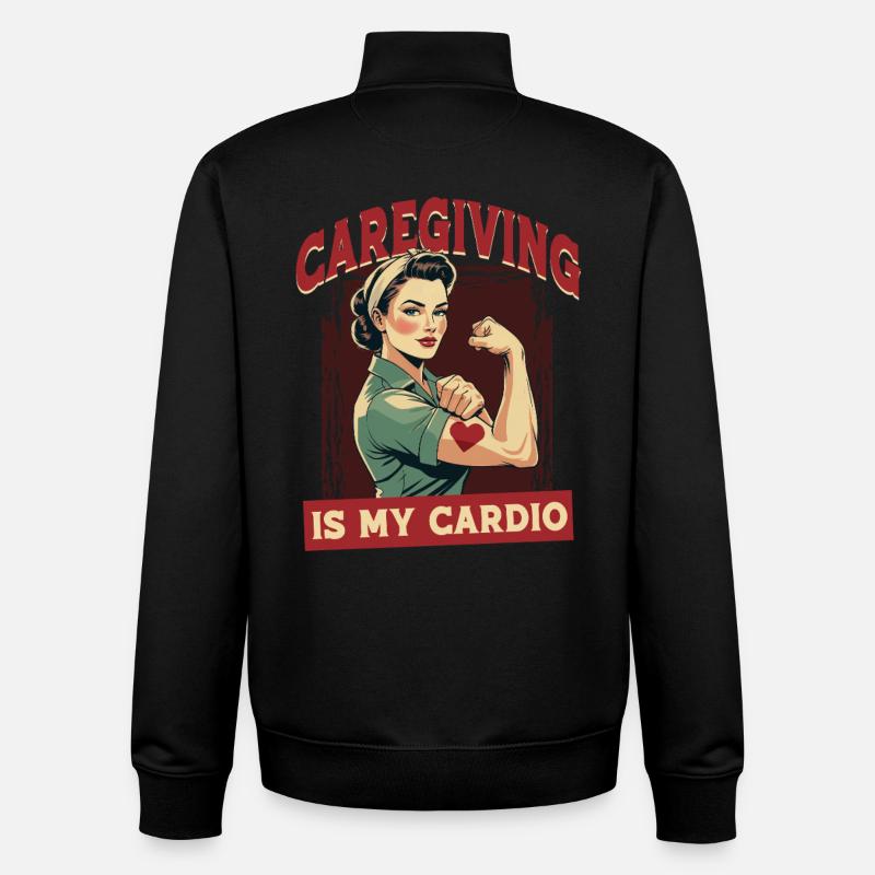 Infirmière, soins gériatriques - Sweat zippé unisexe en coton bio Stanley/Stella - noir