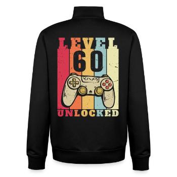Level 60 vollständiges 60-jähriges Jubiläum - Unisex Organic Zip Sweatshirt von Stanley/Stella - Schwarz - Hinten - AI Model Male 185 light (185cm)