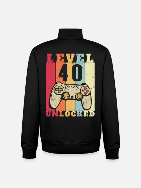 Level 40 Birthday Complete 40 Years - Unisex Organic Zip Sweatshirt by Stanley/Stella - black