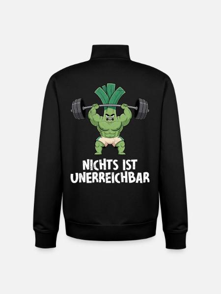 Weight Lifting NOTHING IS UNATTAINABLE Fun - Unisex Organic Zip Sweatshirt by Stanley/Stella - black