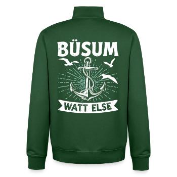 Nordsee Urlaub BÜSUM WATT SONST Lustiges - Unisex Organic Zip Sweatshirt von Stanley/Stella - Flaschengrün - Hinten - AI Model Male 185 dark (185cm)