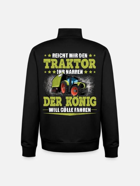 Farmer Tractor - Unisex Organic Zip Sweatshirt by Stanley/Stella - black