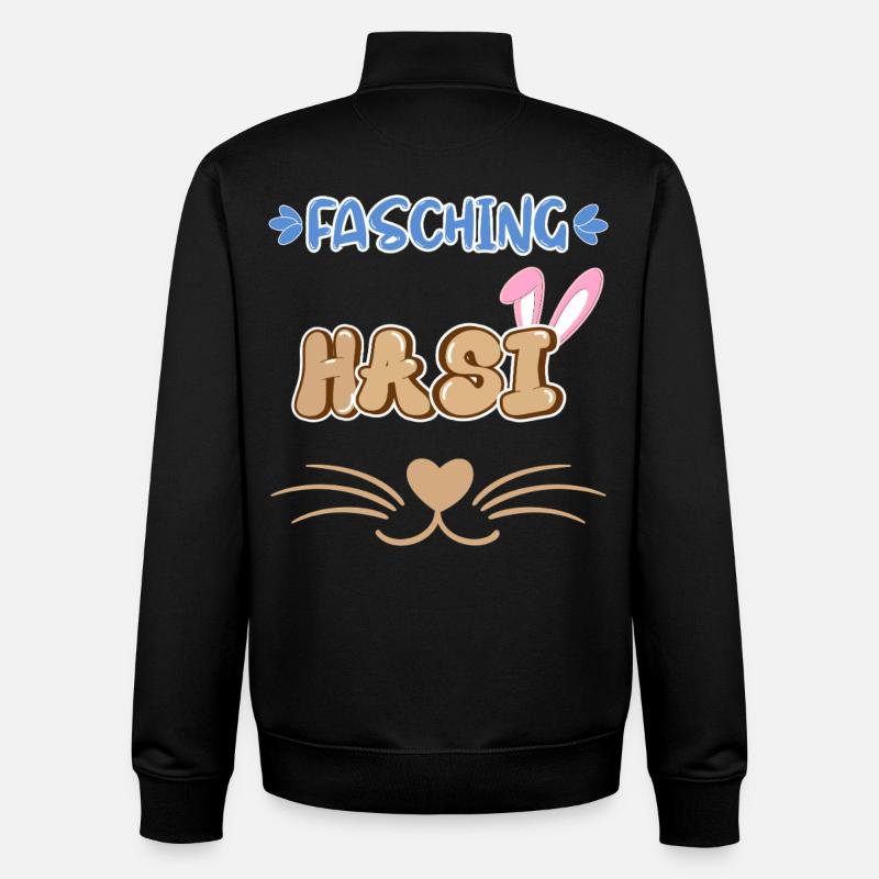 Déguisement de carnaval Bunny Wanny - Sweat zippé unisexe en coton bio Stanley/Stella - noir