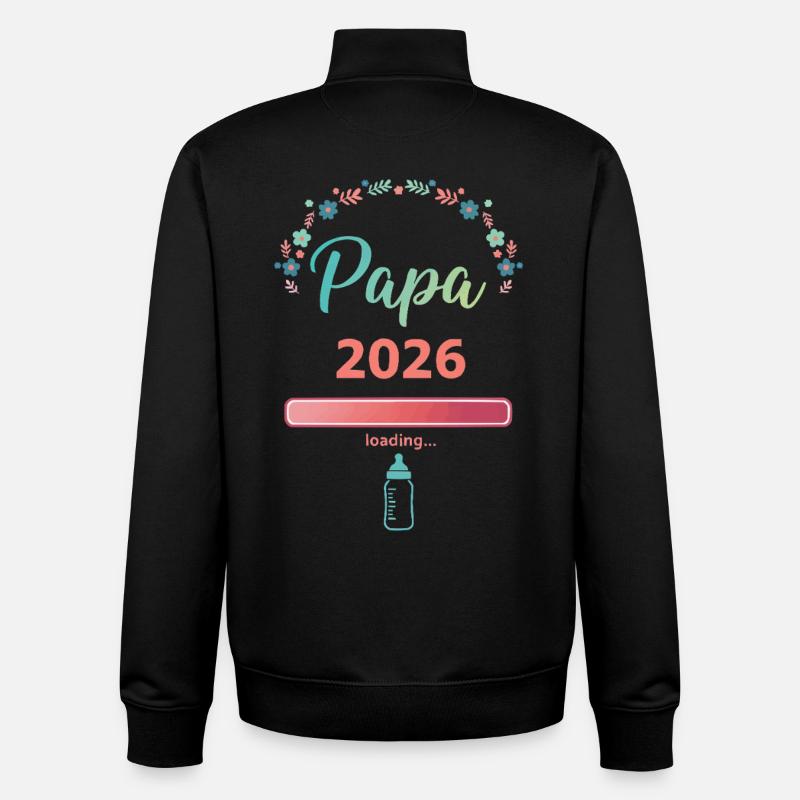 Papa 2026 Loading – Father-to-be - Unisex Organic Zip Sweatshirt by Stanley/Stella - black