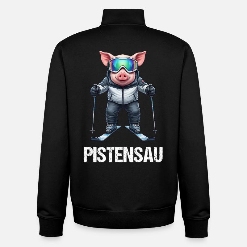 Pistensau - Sweat zippé unisexe en coton bio Stanley/Stella - noir