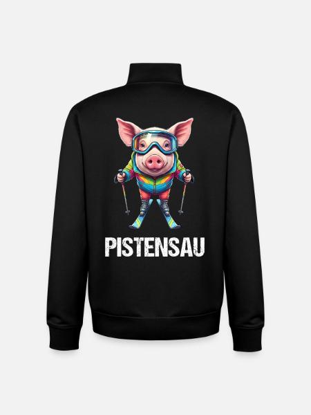 Pistensau_2 - Unisex Organic Zip Sweatshirt by Stanley/Stella - black