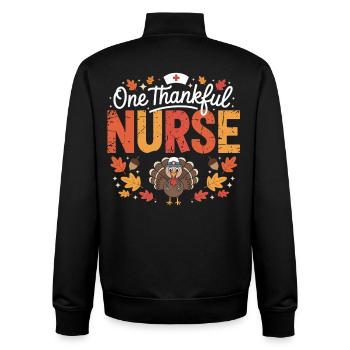 Dankbare Pflegekraft Truthahn - Unisex Organic Zip Sweatshirt von Stanley/Stella - Schwarz - Hinten - AI Model Male 185 light (185cm)
