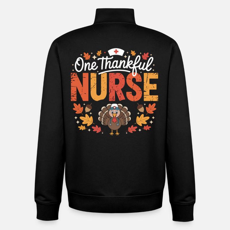 Dankbare Pflegekraft Truthahn - Unisex Organic Zip Sweatshirt von Stanley/Stella - Schwarz