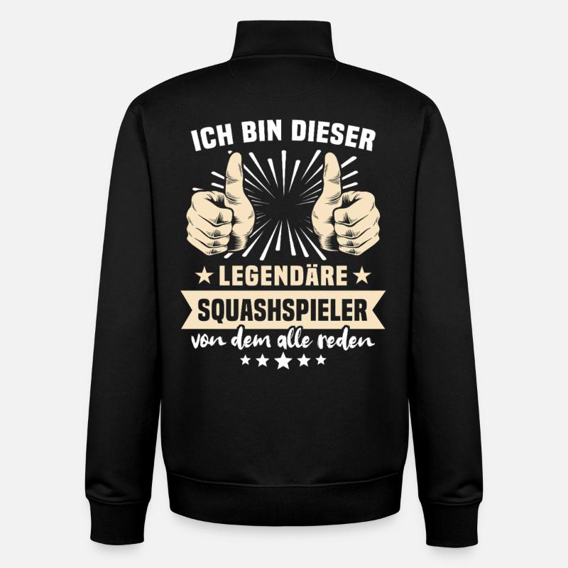 Squash Player Sayings - Unisex Organic Zip Sweatshirt by Stanley/Stella - black