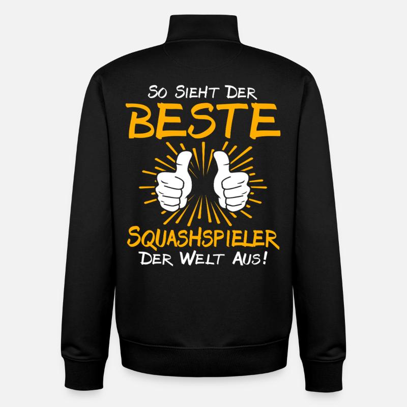 Squash Player Gift Idea - Unisex Organic Zip Sweatshirt by Stanley/Stella - black