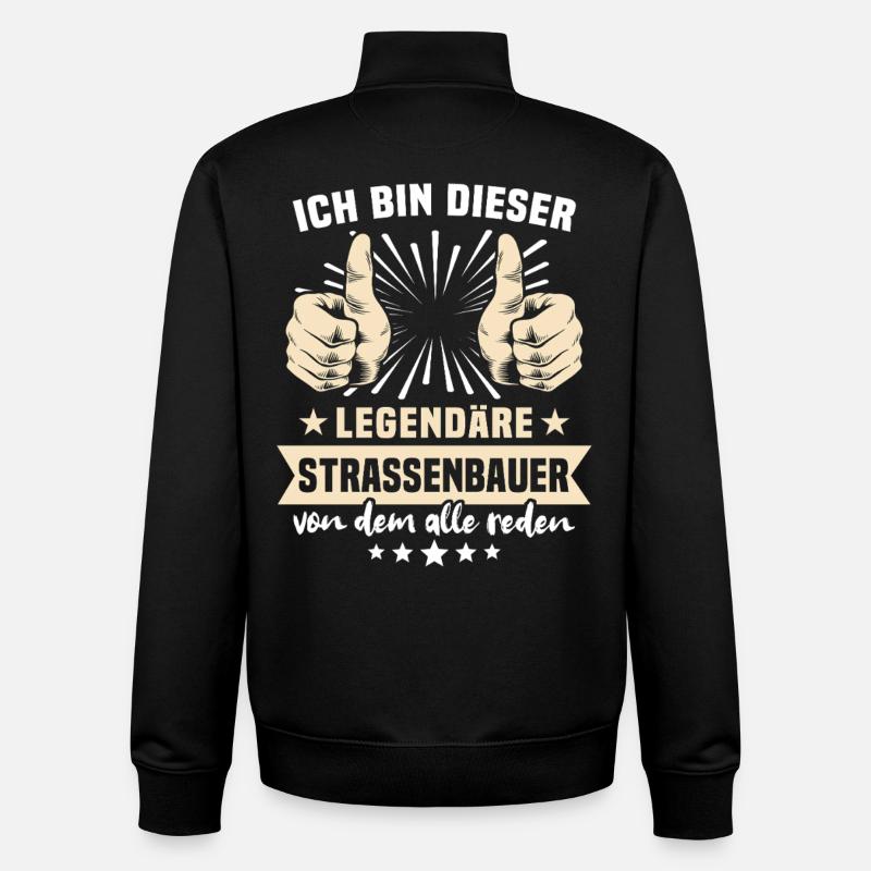 Road builder sayings - Unisex Organic Zip Sweatshirt by Stanley/Stella - black