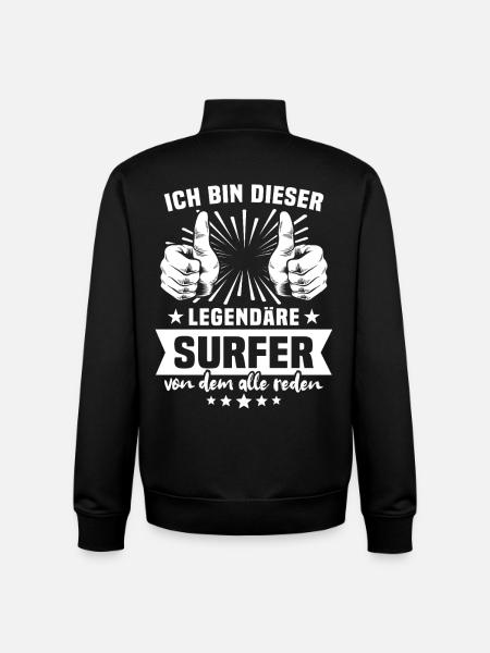 Surfer Legend - Unisex Organic Zip Sweatshirt by Stanley/Stella - black