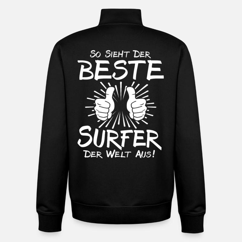 Best Surfer - Unisex Organic Zip Sweatshirt by Stanley/Stella - black