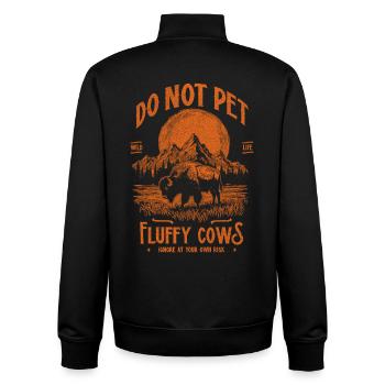 Les bisons vintage ne caressent pas les vaches duveteuses Bizons drôles - Sweat zippé unisexe en coton bio Stanley/Stella - noir - Dos - AI Model Male 185 light (185cm)
