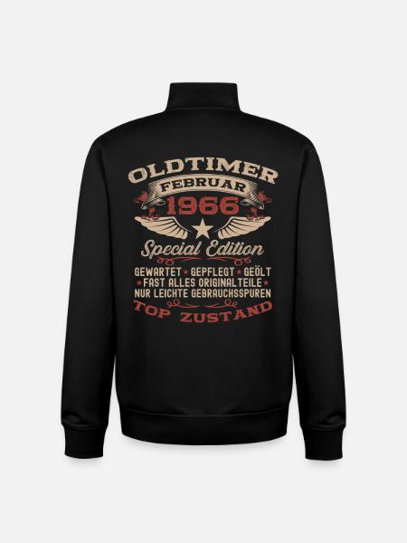 60e anniversaire voiture classique février 1966 - Sweat zippé unisexe en coton bio Stanley/Stella - noir