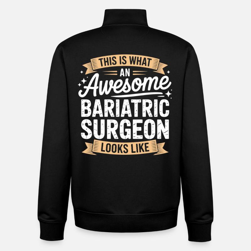 Bariatric Surgeon Look – Awesome - Unisex Organic Zip Sweatshirt by Stanley/Stella - black