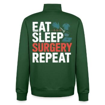 Manger Chirurgie du sommeil Répéter - Sweat zippé unisexe en coton bio Stanley/Stella - vert bouteille - Dos - AI Model Male 185 dark (185cm)