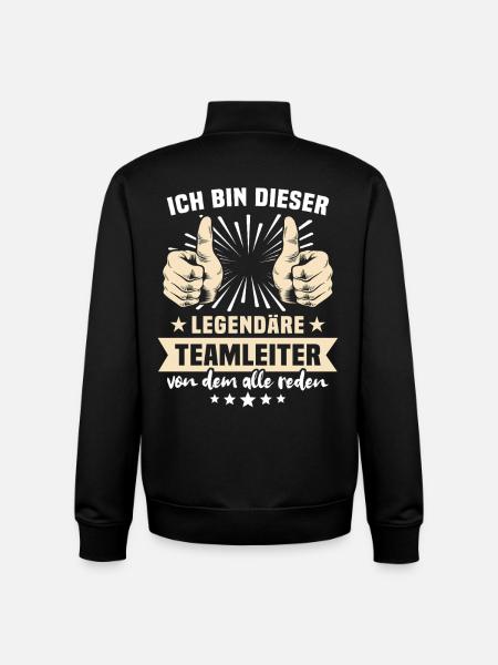 Team Leader Sayings - Unisex Organic Zip Sweatshirt by Stanley/Stella - black