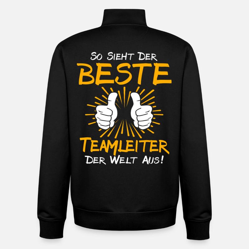 Idée cadeau de chef d’équipe - Sweat zippé unisexe en coton bio Stanley/Stella - noir
