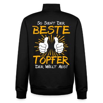 Töpfer Geschenkidee - Unisex Organic Zip Sweatshirt von Stanley/Stella - Schwarz - Hinten - AI Model Male 185 light (185cm)
