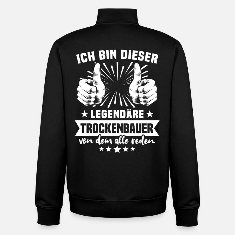 Drywall Builder Legend - Unisex Organic Zip Sweatshirt by Stanley/Stella - black