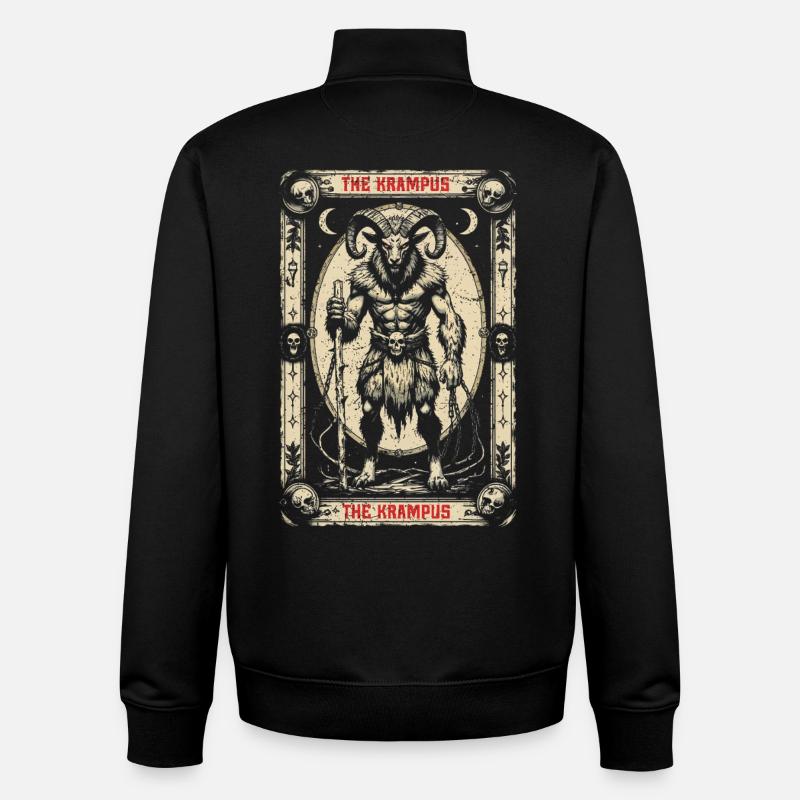 Les créatures mythologiques de Krampus - Sweat zippé unisexe en coton bio Stanley/Stella - noir