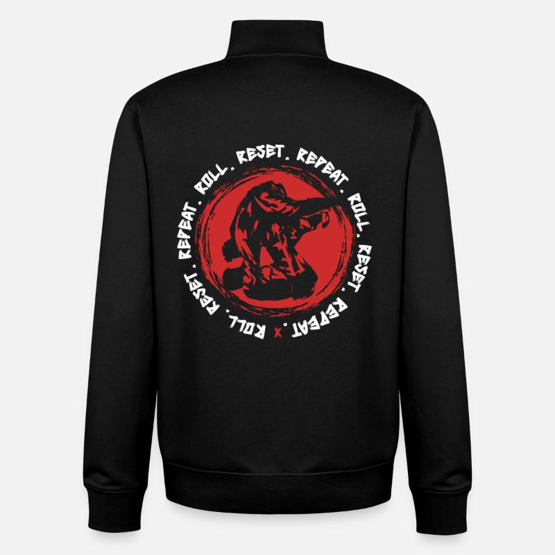 Judo Kampfsport Roll Reset Repeat - Unisex Organic Zip Sweatshirt von Stanley/Stella - Schwarz