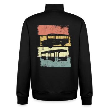 Vintage Busse - Unisex Organic Zip Sweatshirt von Stanley/Stella - Schwarz - Hinten - AI Model Male 185 light (185cm)