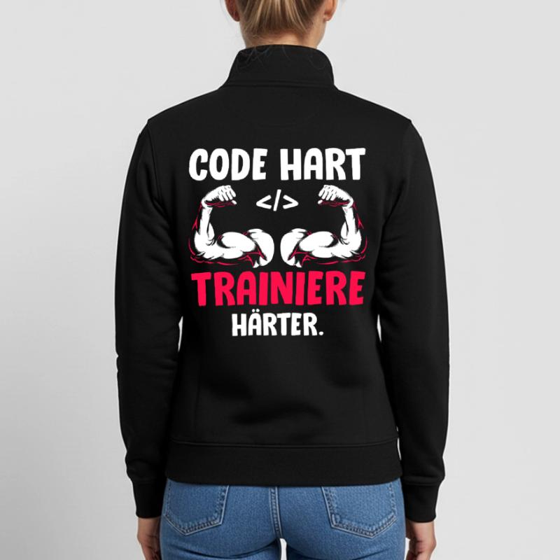 Codeur CODE ENTRAÎNEZ-VOUS PLUS FORT Drôle Sweat zippé unisexe en coton bio Stanley/Stella