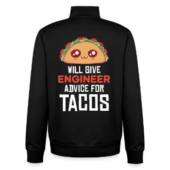 Taco Wortwitz: Ingenieur-Beratung - Unisex Organic Zip Sweatshirt von Stanley/Stella - Schwarz - Hinten - AI Model Male 185 light (185cm)