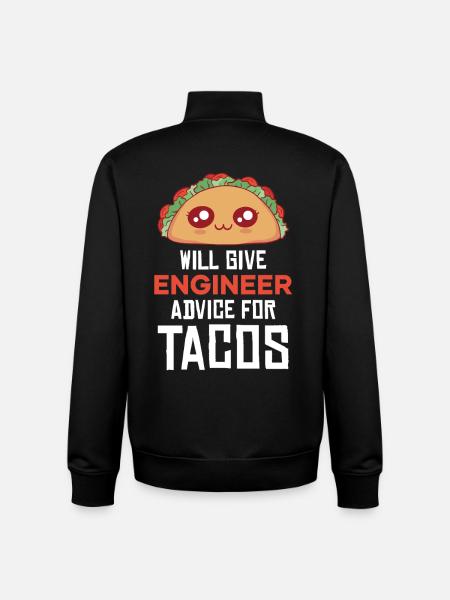 Taco Pun: Engineering Consulting - Unisex Organic Zip Sweatshirt by Stanley/Stella - black