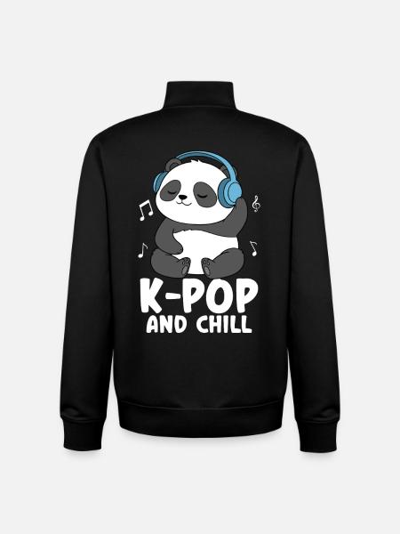 K Pop And Chill - Sweat zippé unisexe en coton bio Stanley/Stella - noir
