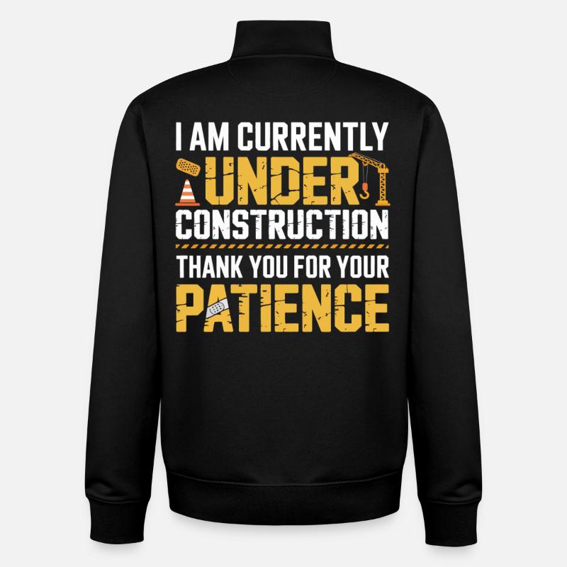 Chemise de la patience en construction - Sweat zippé unisexe en coton bio Stanley/Stella - noir