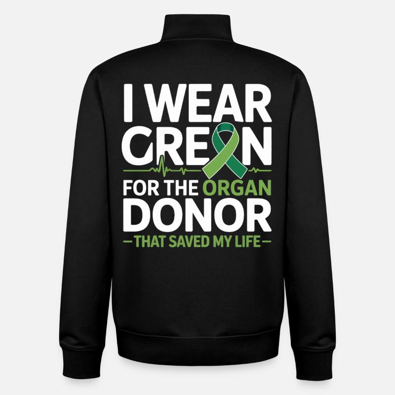 Grüne Organspende Lebensretter - Unisex Organic Zip Sweatshirt von Stanley/Stella - Schwarz
