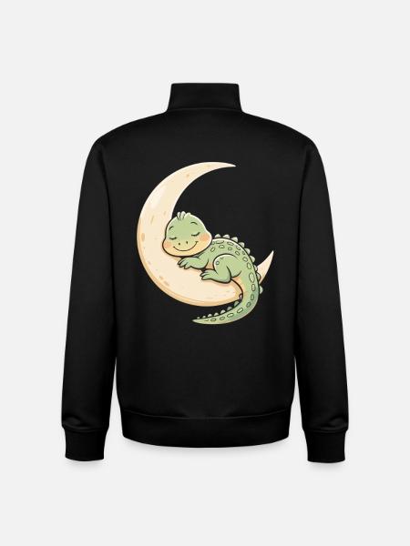 Moon Cuddle Dragon Sleep Dream - Unisex Organic Zip Sweatshirt by Stanley/Stella - black