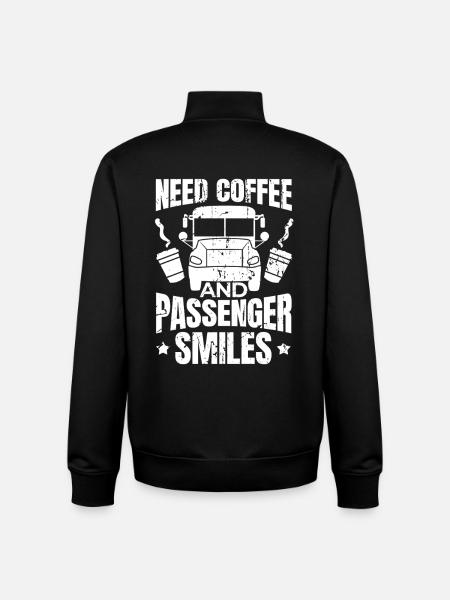 Need coffee and smiles from passengers - Unisex Organic Zip Sweatshirt by Stanley/Stella - black