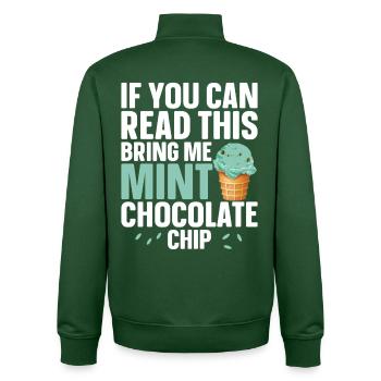 Mint Cream Lover Dessert Frische Minz-Schokolade - Unisex Organic Zip Sweatshirt von Stanley/Stella - Flaschengrün - Hinten - AI Model Male 185 dark (185cm)
