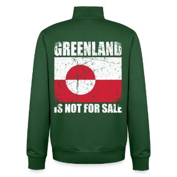 Greenland Is Not For Sale - Unisex Organic Zip Sweatshirt von Stanley/Stella - Flaschengrün - Hinten - AI Model Male 185 dark (185cm)