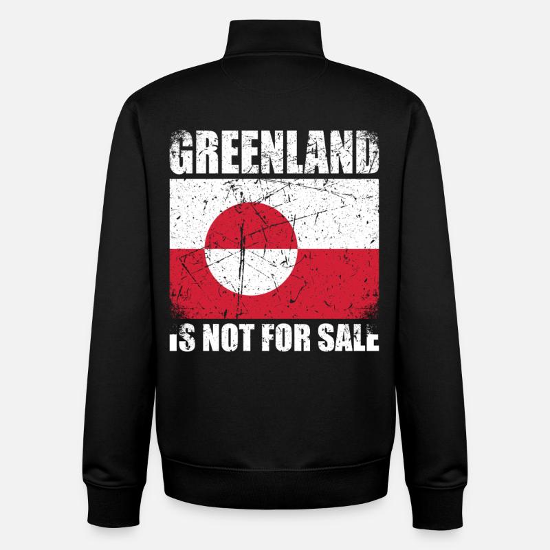 Le Groenland n’est pas à vendre - Sweat zippé unisexe en coton bio Stanley/Stella - noir