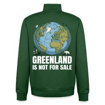 Greenland Is Not For Sale - Unisex Organic Zip Sweatshirt von Stanley/Stella - Flaschengrün - Hinten - AI Model Male 185 dark (185cm)