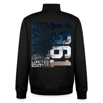 LIMITED EDITION 1961 65 YEARS 65TH BIRTHDAY - Unisex Organic Zip Sweatshirt by Stanley/Stella - black - Back - AI Model Male 185 light (185cm)