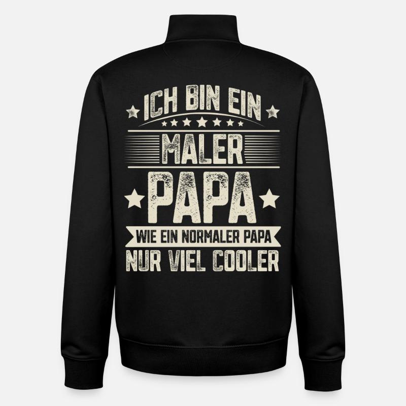 Papa peintre - Sweat zippé unisexe en coton bio Stanley/Stella - noir