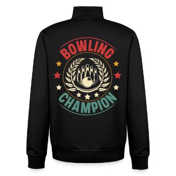 Bowling - Unisex Organic Zip Sweatshirt by Stanley/Stella - black - Back - AI Model Male 185 light (185cm)